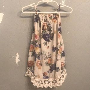 a floral spaghetti strap tank